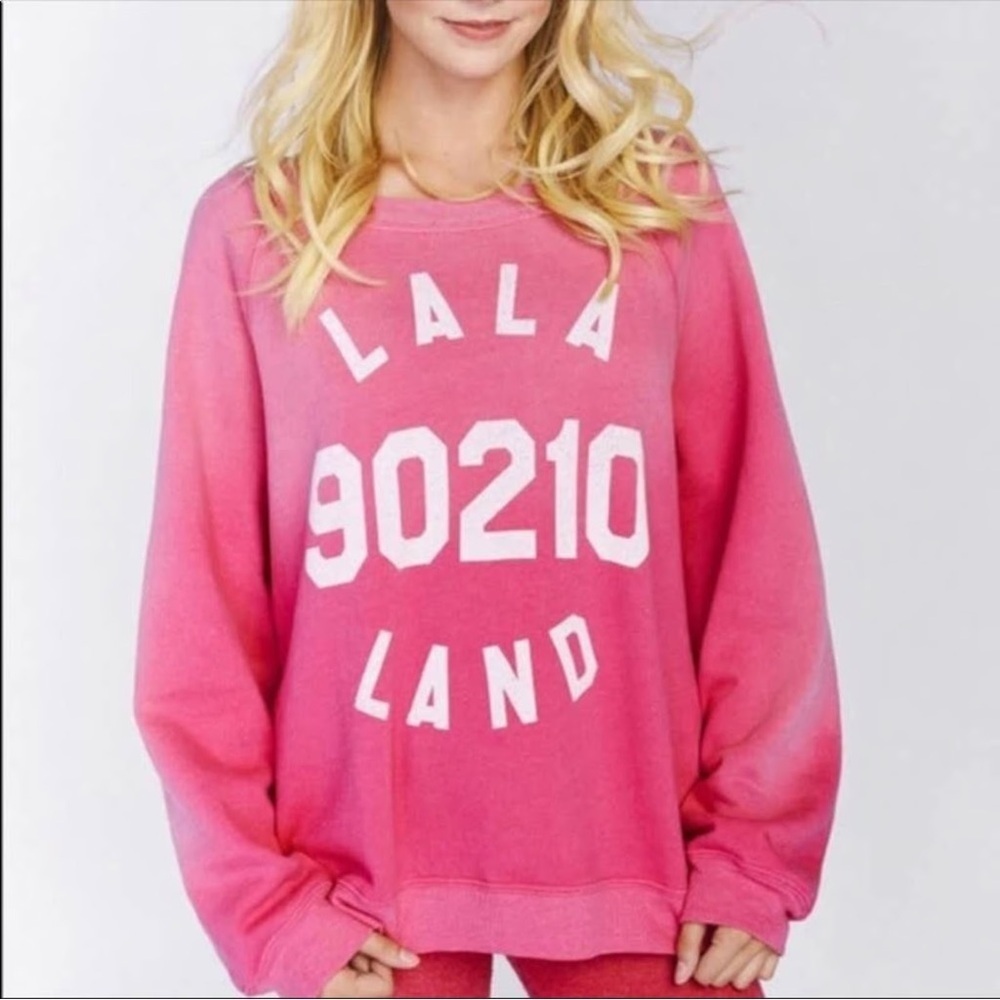 WILDFOX 90210 PINK CREWNECK MEDIUM